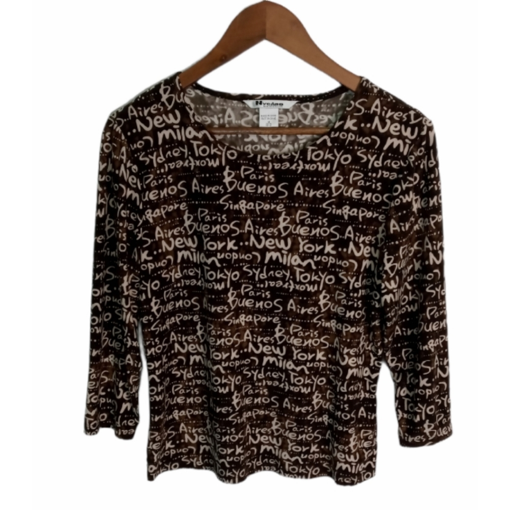 NYCARD Collection Brown Blouse Top Medium
